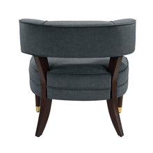 Load image into Gallery viewer, Dark Gray Velvet Barrel Accent Chair – Modern Luxury Lounge Seating