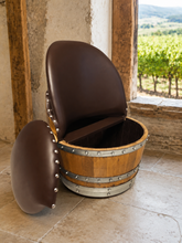 Load image into Gallery viewer, Whiskey &amp; Wine Barrel Game Table Set — Poker Top and Dining Top Included, 6 Chairs