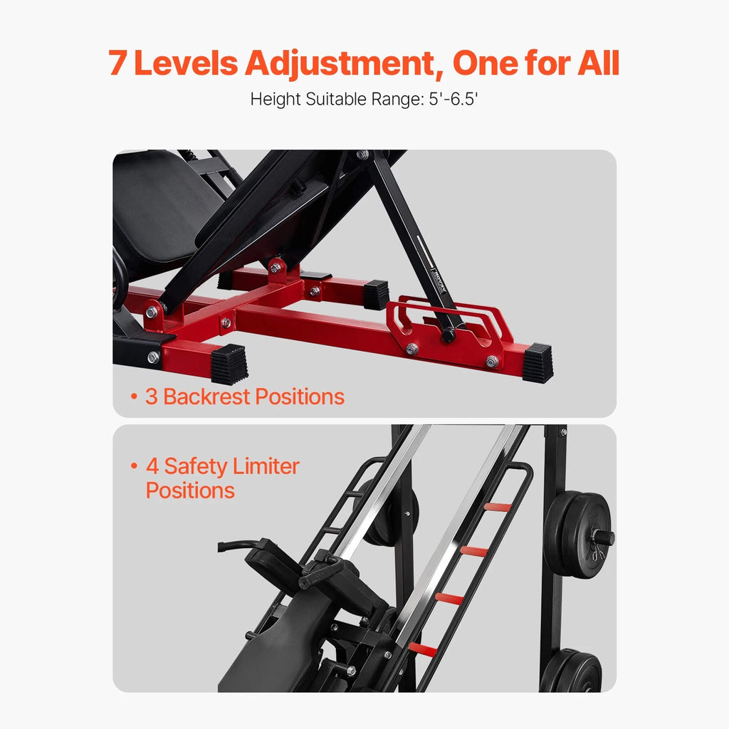 2000 lb Adjustable Leg Press & Hack Squat Machine for Home Gym
