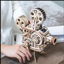 Load image into Gallery viewer, Vintage Mechanical Wooden Film Projector – 3D Puzzle Model Kit Projector