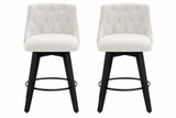25-Inch Swivel Counter Height Bar Stools With Tufted Back – Set of 2