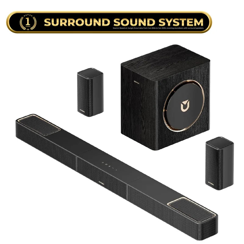 5.1.2Ch Sound Bar with Dolby Atmos, Surround Sound System for TV with 2 Surround Speakers, Sound Bar for Smart TV, Soundbar with Subwoofer for Home Theater, BT 5.4, HDMI Earc, Skywave X40