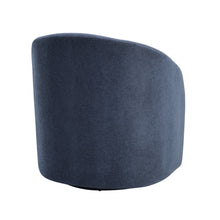 Load image into Gallery viewer, Blue Bouclé Swivel Barrel Chair – Luxury Modern Accent Chair with 360° Metal Base
