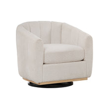 Load image into Gallery viewer, 360° Swivel Chenille Upholstered Barrel Armchair – Ivory