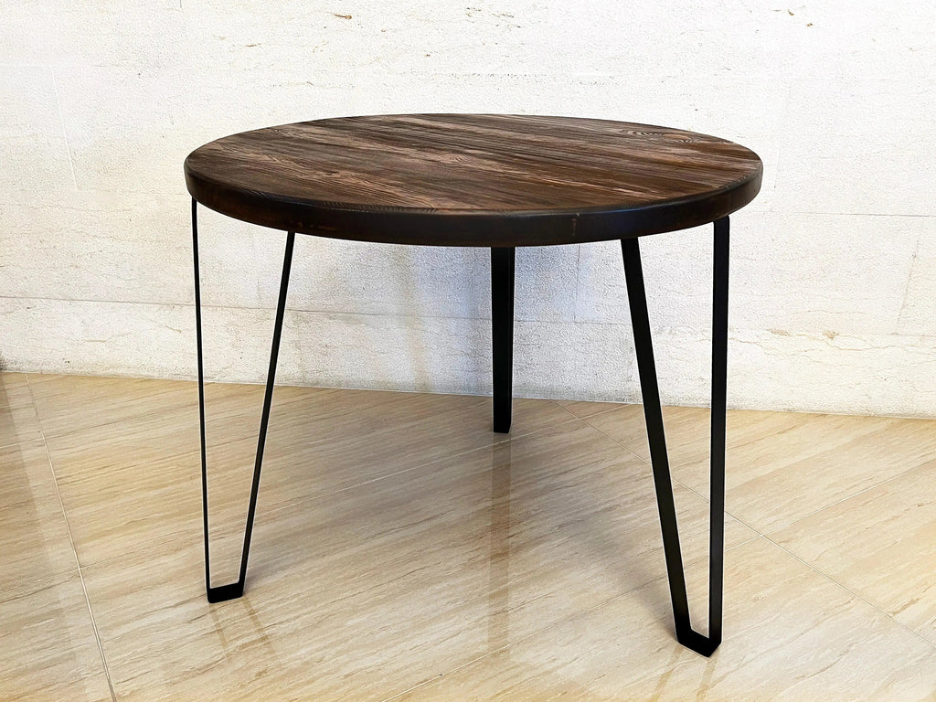 Whiskey & Wine Barrel Steel-Leg Table Set — 3 Chairs, Modern Build