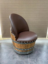 Load image into Gallery viewer, Whiskey &amp; Wine Barrel Steel-Leg Table Set — 3 Chairs, Modern Build