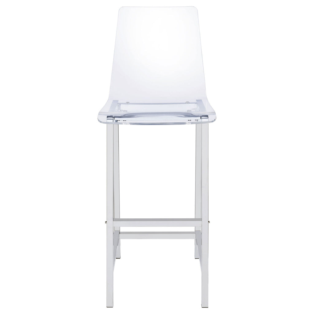 Juelia Clear Acrylic & Chrome Bar Chairs – Set of 2
