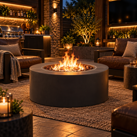 32” Round 40K BTU Iron Propane Fire Pit