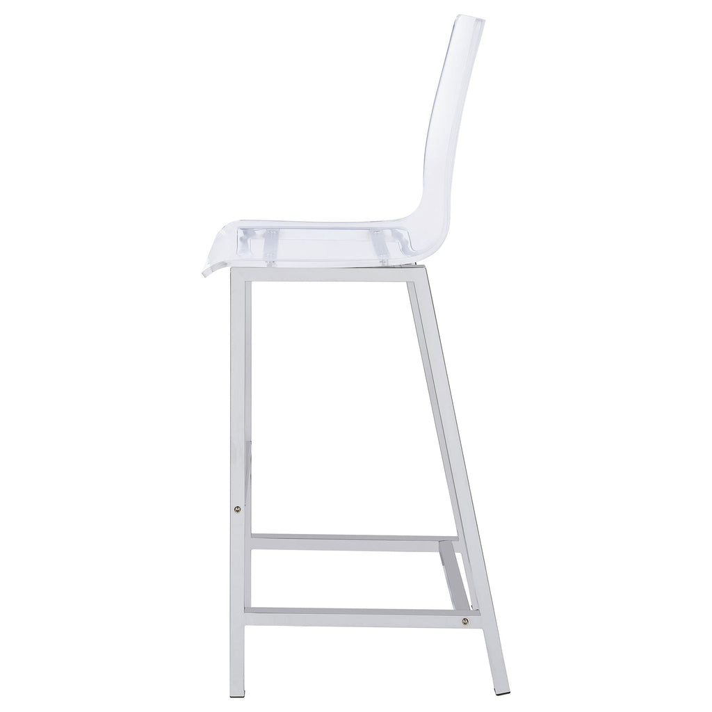 Juelia Clear Acrylic & Chrome Bar Chairs – Set of 2
