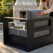 Load image into Gallery viewer, 4-Piece Aluminum Patio Furniture Set with 55K BTU Fire Pit Table