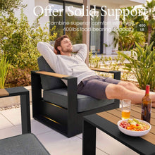 Load image into Gallery viewer, 4-Piece Aluminum Patio Furniture Set with 55K BTU Fire Pit Table