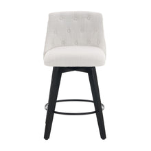 Load image into Gallery viewer, 25-Inch Swivel Counter Height Bar Stools With Tufted Back – Set of 2