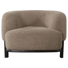 Load image into Gallery viewer, Lawler Bouclé Barrel Back Accent Chair – Brown &amp; Black