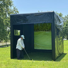 Load image into Gallery viewer, Portable Inflatable Golf Simulator Set - 13X10Ft Dual - Use (Indoor &amp; Outdoor) Golf Practice Swing System with Inflatable Tent &amp; Pump