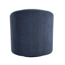 Load image into Gallery viewer, Blue Bouclé Swivel Barrel Chair – Luxury Modern Accent Chair with 360° Metal Base