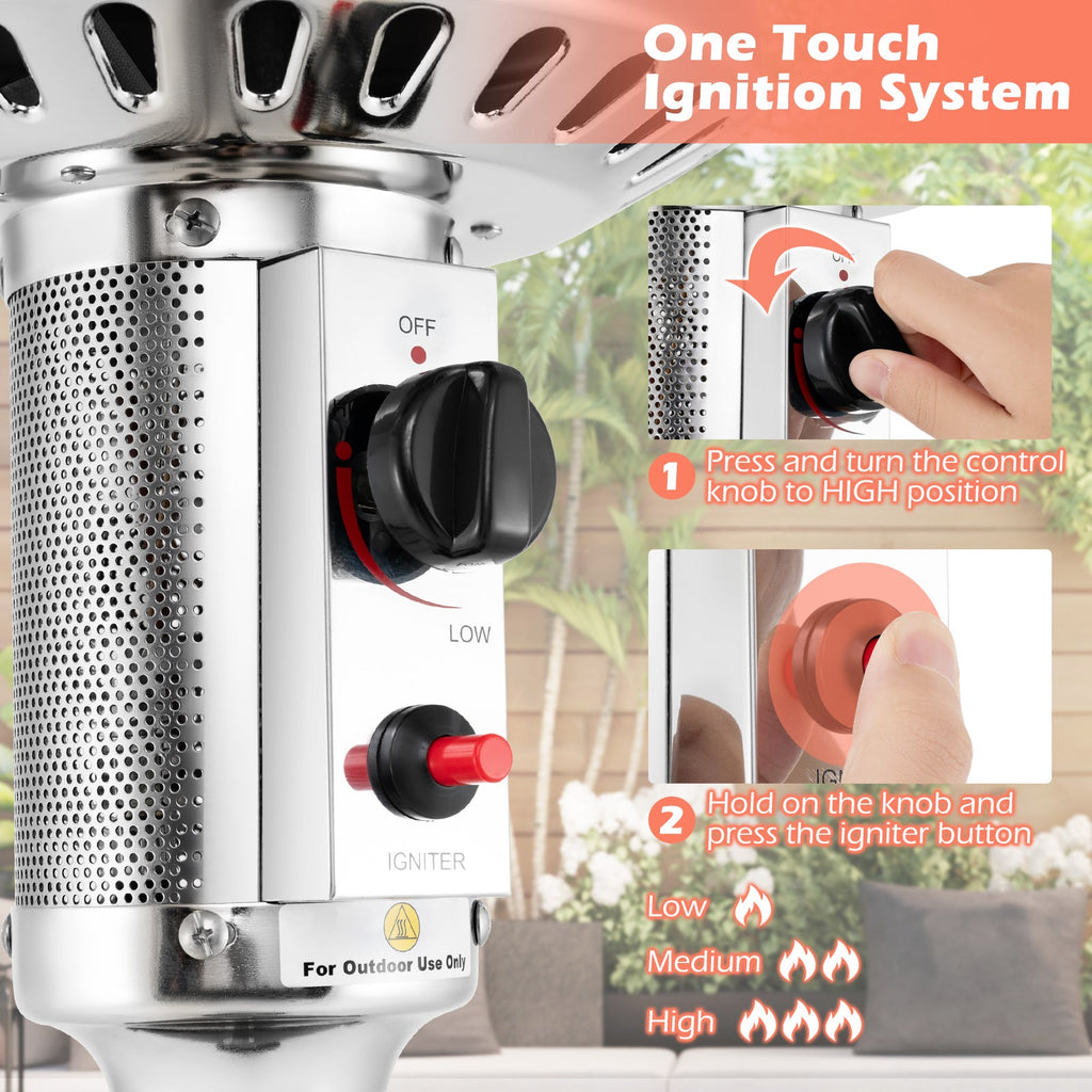 Luxury Outdoor Patio Heater with Table – 50,000 BTU Propane ManCave Patio Heater