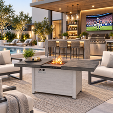 Load image into Gallery viewer, 50K BTU Extendable Aluminum Outdoor Fire Pit Table