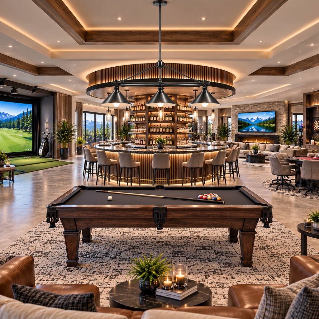 54-Inch 3-Shade Stainless Steel Billiard Light with 8-Ball Accents