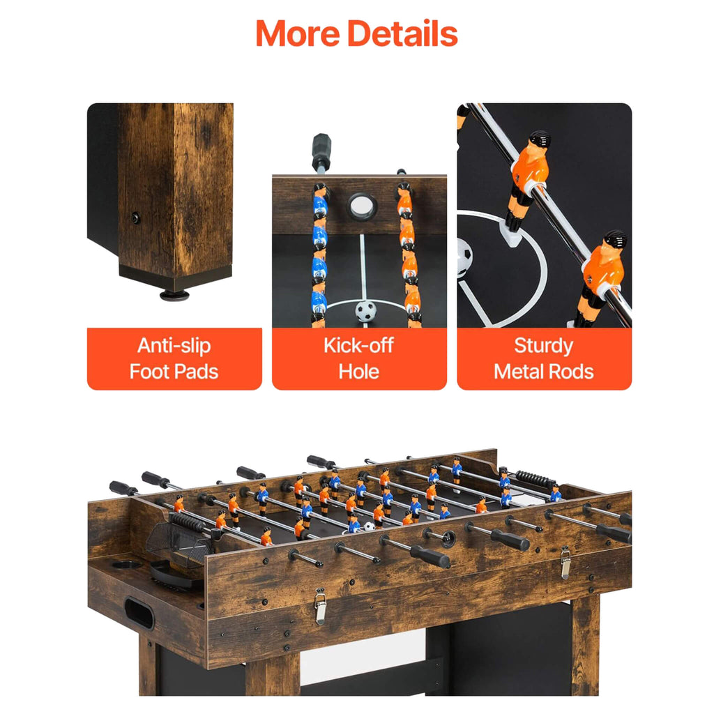 54-Inch 3-in-1 Game Table – Air Hockey, Foosball & Ping Pong