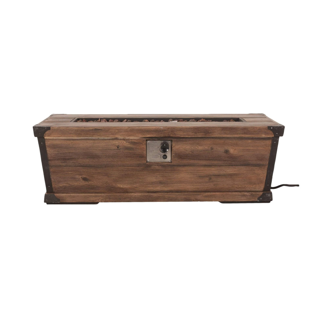 56" Rectangular Wood-Grain Propane Fire Pit – 50,000 BTU