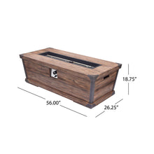 Load image into Gallery viewer, 56" Rectangular Wood-Grain Propane Fire Pit – 50,000 BTU