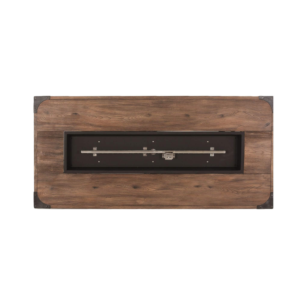 56" Rectangular Wood-Grain Propane Fire Pit – 50,000 BTU