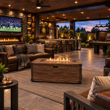 Load image into Gallery viewer, 56" Rectangular Wood-Grain Propane Fire Pit – 50,000 BTU
