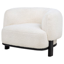Load image into Gallery viewer, Lawler Bouclé Barrel Back Accent Chair – Ivory &amp; Black