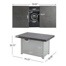 Load image into Gallery viewer, 59” 50K BTU Propane Fire Pit Table with Extendable Top