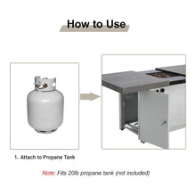 Load image into Gallery viewer, 59” 50K BTU Propane Fire Pit Table with Extendable Top