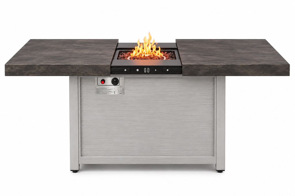 59” 50K BTU Propane Fire Pit Table with Extendable Top