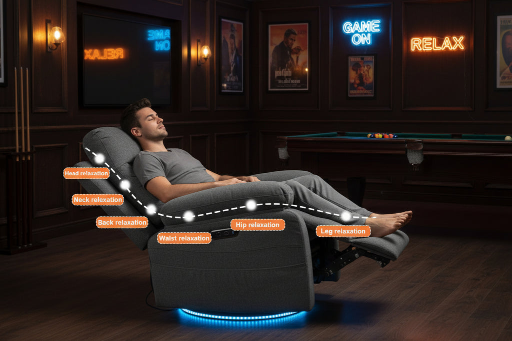 Power Recliner Glider Chair with Bluetooth & LED