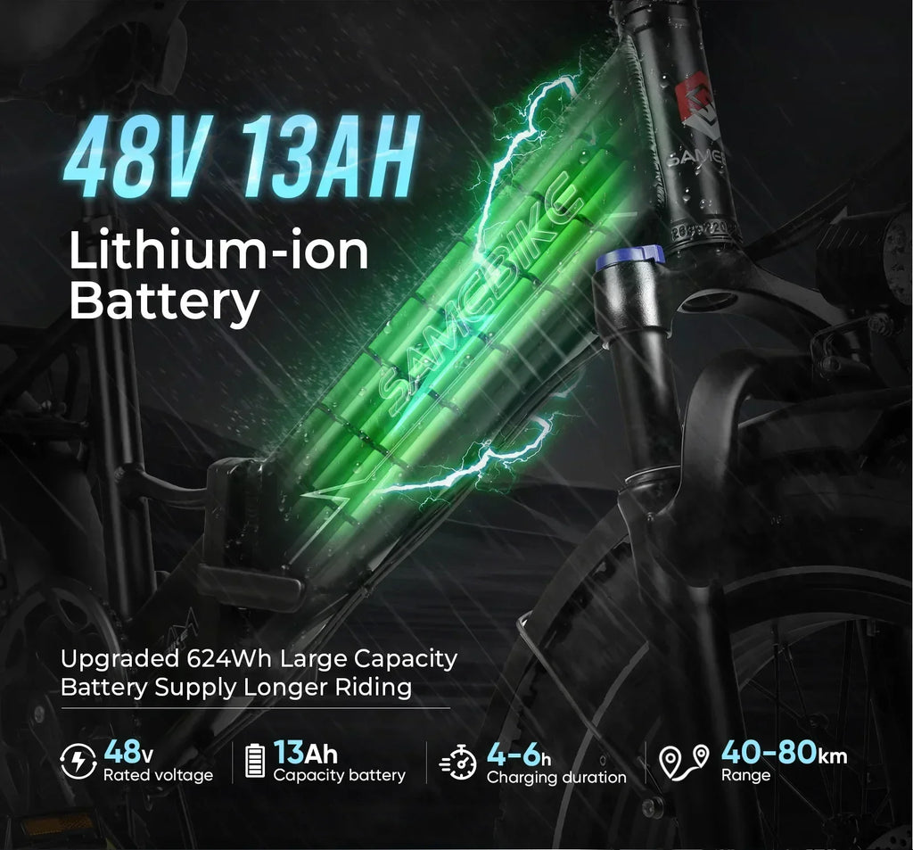 20*4.0 inch fat tire folding electric bicycle, 750W motor urban mountain E-Bike, 48V13AH battery adult electric scooter