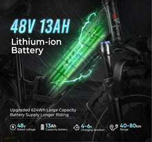Load image into Gallery viewer, 20*4.0 inch fat tire folding electric bicycle, 750W motor urban mountain E-Bike, 48V13AH battery adult electric scooter