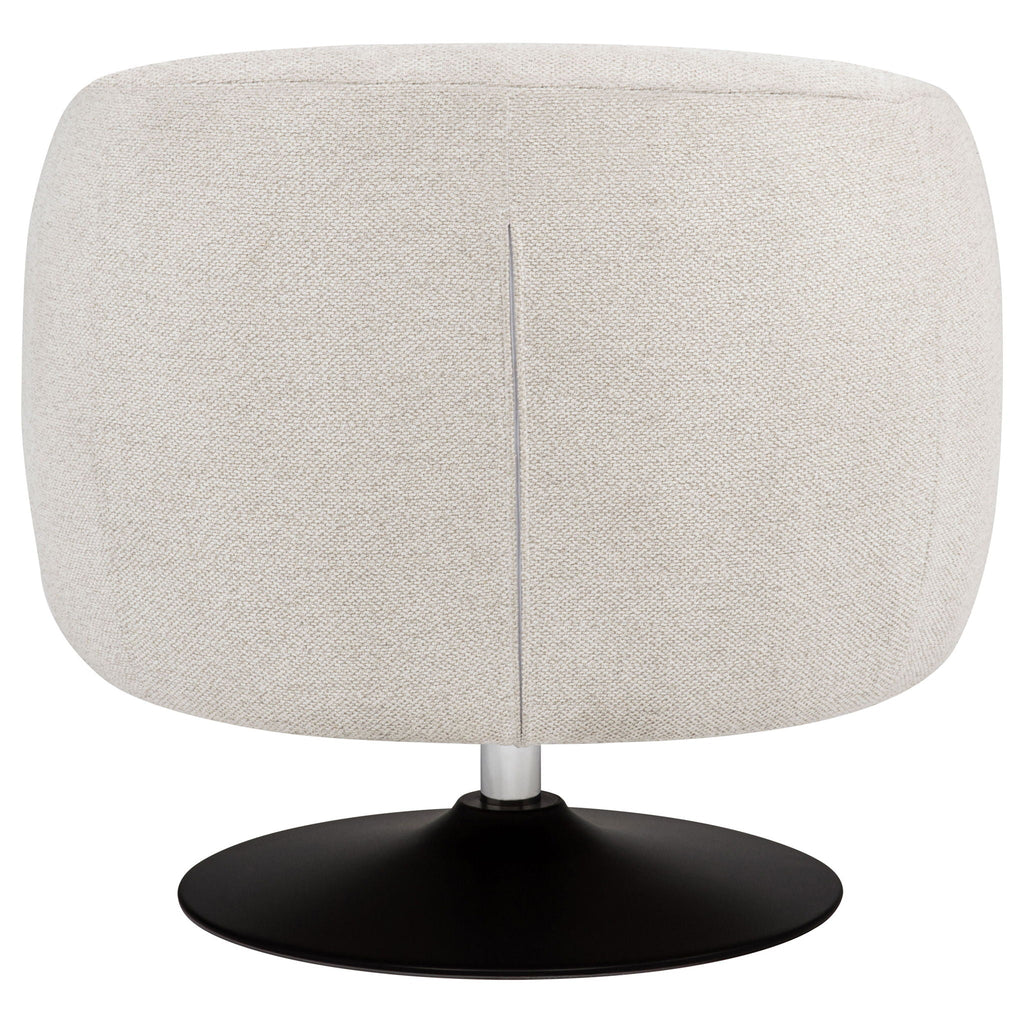 Dave Upholstered Barrel Back Swivel Club Chair – Beige