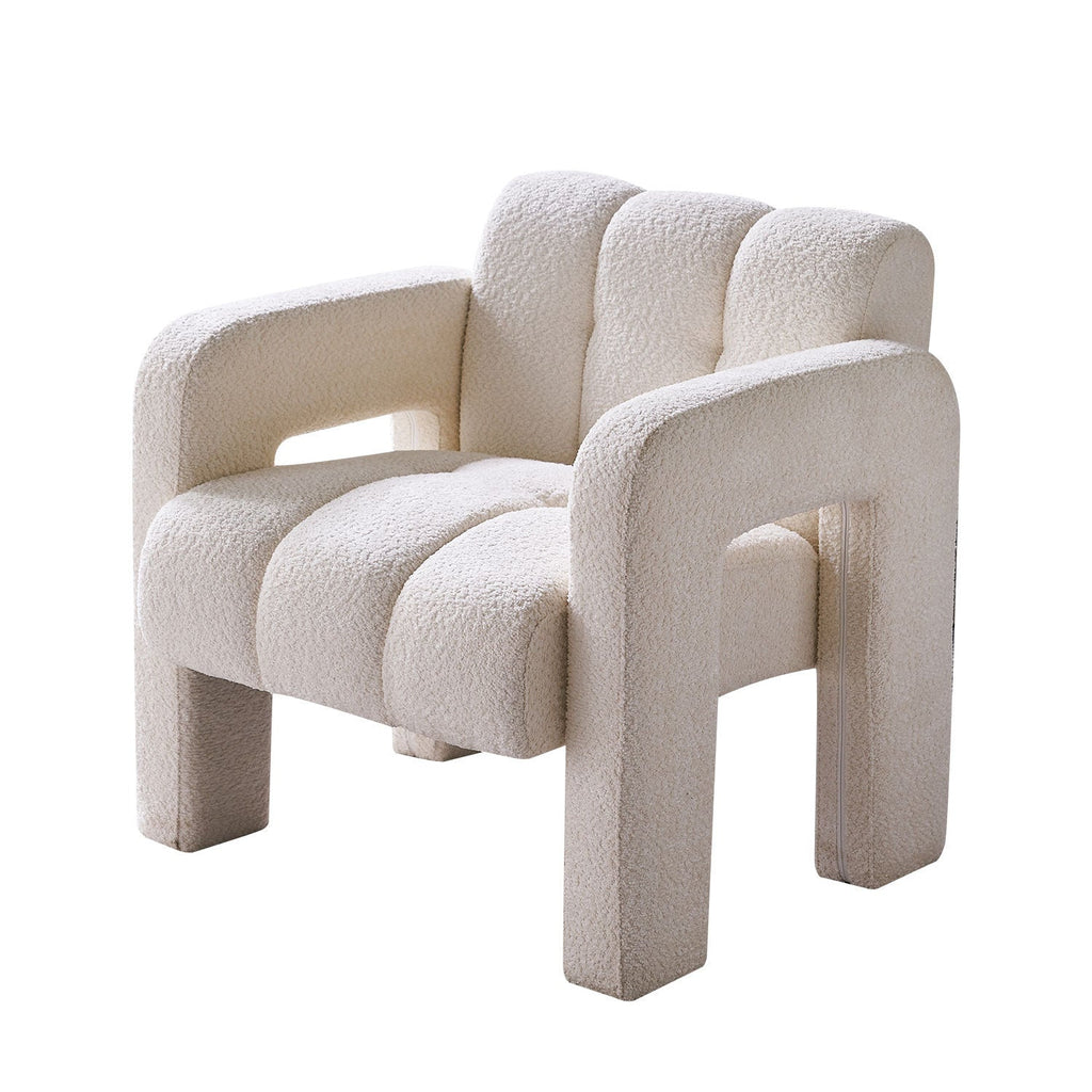 Luxury Bouclé Accent Chair | Modern ManCave Lounge Seating