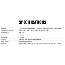 Load image into Gallery viewer, 71” Outdoor 60,000 BTU Fire Pit Table with Wind Guard