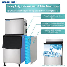 Load image into Gallery viewer, EQCHEN 350 lbs Commercial Ice Maker Machine with 230 lbs Storage Capacity