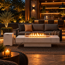 Load image into Gallery viewer, 71” Outdoor 60,000 BTU Fire Pit Table with Wind Guard