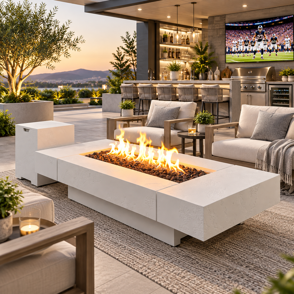 71” Outdoor 60,000 BTU Fire Pit Table with Wind Guard