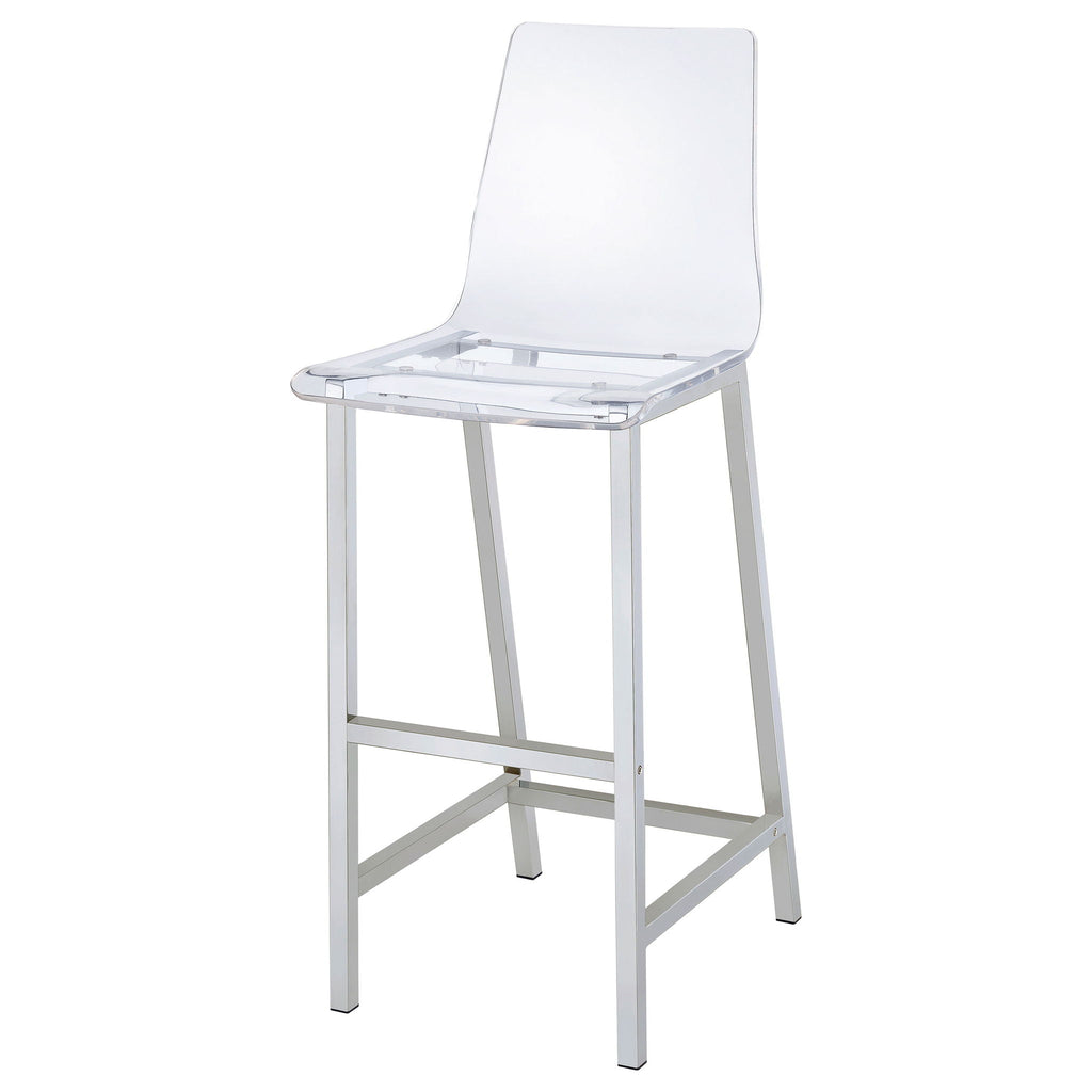 Juelia Clear Acrylic & Chrome Bar Chairs – Set of 2