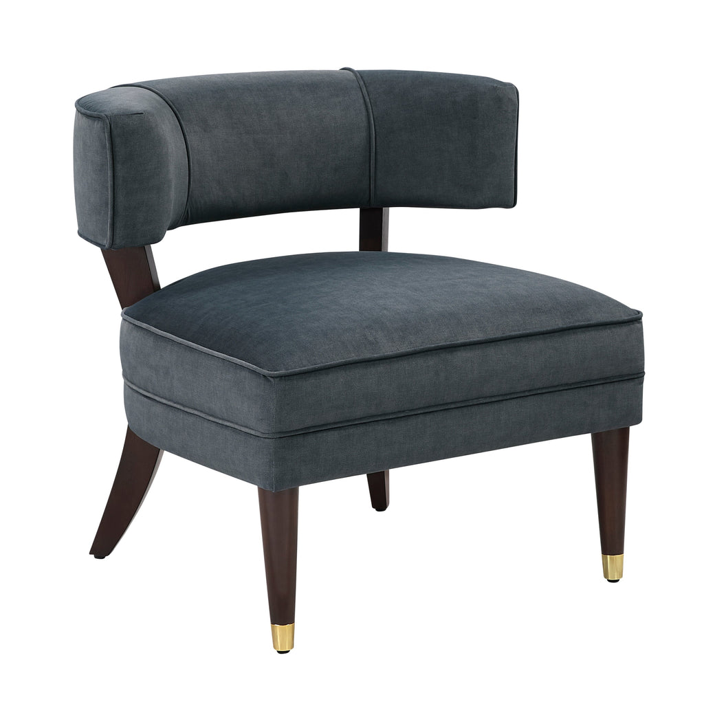 Dark Gray Velvet Barrel Accent Chair – Modern Luxury Lounge Seating