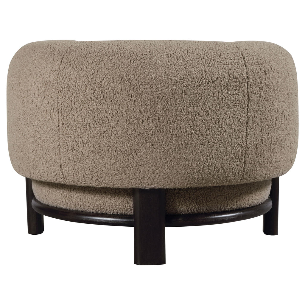 Lawler Bouclé Barrel Back Accent Chair – Brown & Black