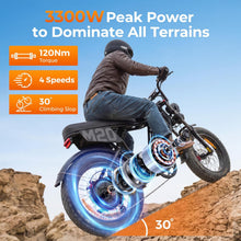Load image into Gallery viewer, Electric Off-Road Dirt Bike 40MPH, 90/180 Miles Long Range Fast Charging Ebike, Hydraulic Brakes Dual Suspension Mountain E Bike for Adults Teens Outdoor Trail Riding