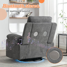 Load image into Gallery viewer, Power Recliner Glider Chair with Bluetooth &amp; LED