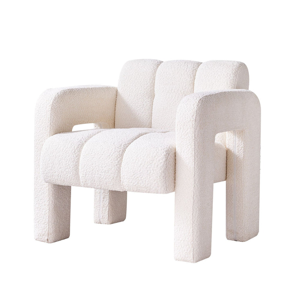 Luxury Bouclé Accent Chair | Modern ManCave Lounge Seating