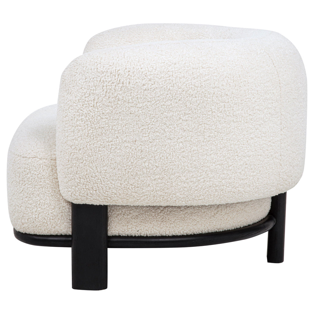 Lawler Bouclé Barrel Back Accent Chair – Ivory & Black