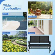 Load image into Gallery viewer, Outdoor Steel Glider Bench – 2-Person Patio Rocking Seat