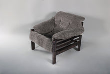 Load image into Gallery viewer, Chair &amp; Ottoman – Taye with Tiger Maple Arms