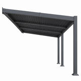 10 x 14 FT Aluminum Louvered Pergola with Sloped Roof